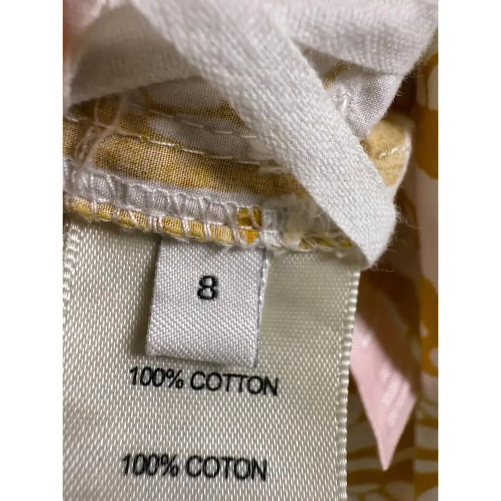 Rebecca Taylor NYC Yellow Floral Wide Leg Jumpsuit Size 8 with Fabric Tear - Picture 6 of 9